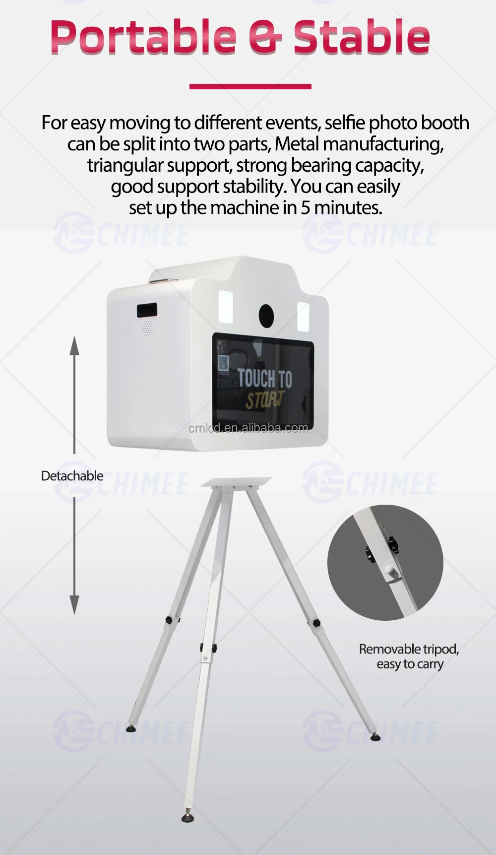 DSLR Vintage Photo Booth: Tripod Stand and Printer for Small Parties - Flexible Rent or Buy Options