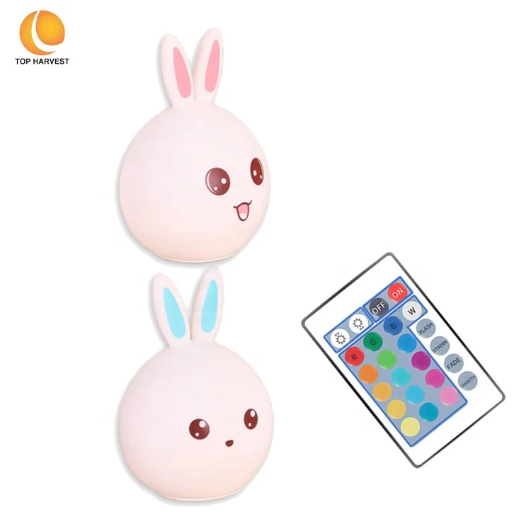 Bl03 мультфильм кролик светодиодный ночник дистанционный сенсорный датчик красочные Usb силиконовые ночники детская одежда для м