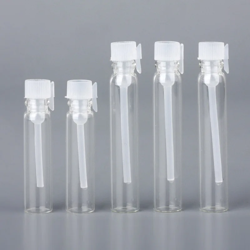 1ML 2ML Empty Small Glass Perfume Samples Mini bottle Vials With Paper card Package