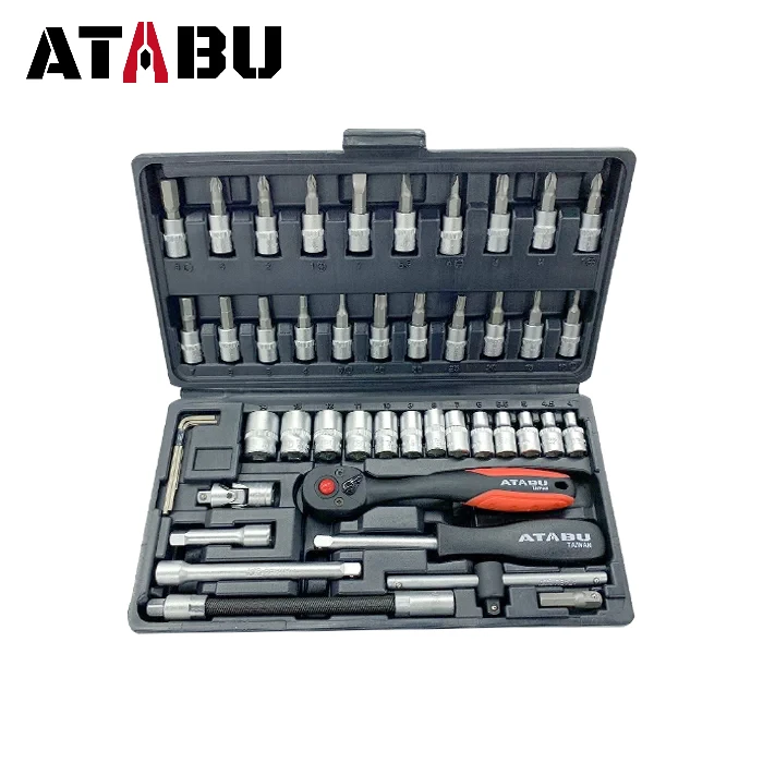 ATABU Hot Selling 46 PCS Socket Set Automotive Auto Repair Tool Set Complete Car Tool Set for Mechanics