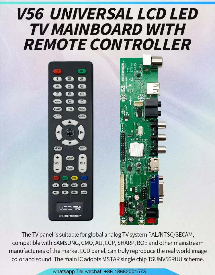 Good quality and Cheap Universal TV Mainboard HDV56R-AS  TV board LCD TV Controller Driver Board