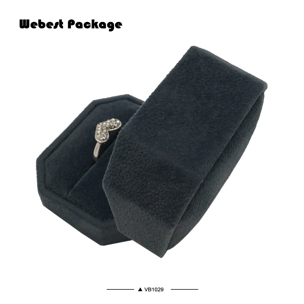 
Webest Package luxury blue jewelry ring box velvet vintage jewelry box fashion with logo 