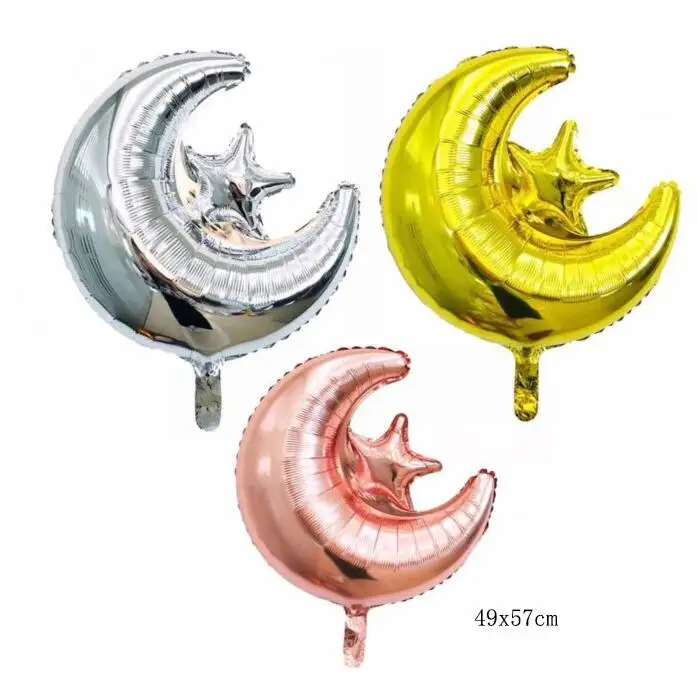 Good quality Hot Sale Moon Star Shaped Helium Foil Balloon for Party Decoration