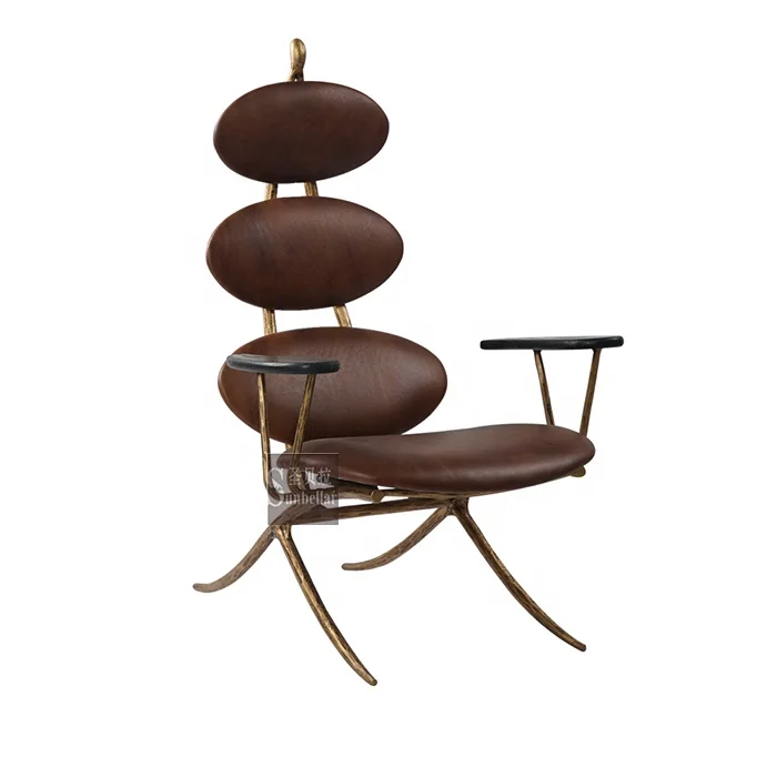 luxury leather lounge chair tan leather living room retro vintage top grain leather chaise lounge sofa with wooden arm rest