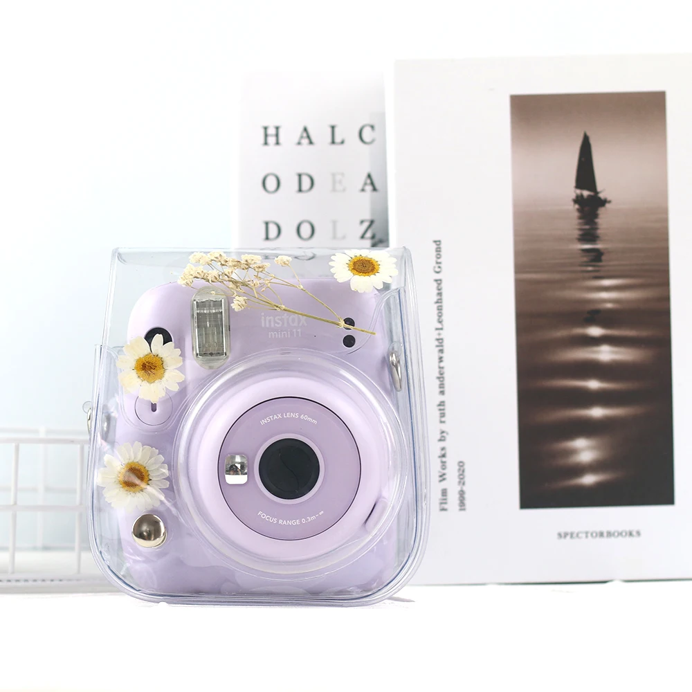 Белая пленка для Fuji instax mini 8 9 11 камера кейс для Samsung Galaxy прозрачный ПВХ Дейзи цветок Гипсофилы сумка