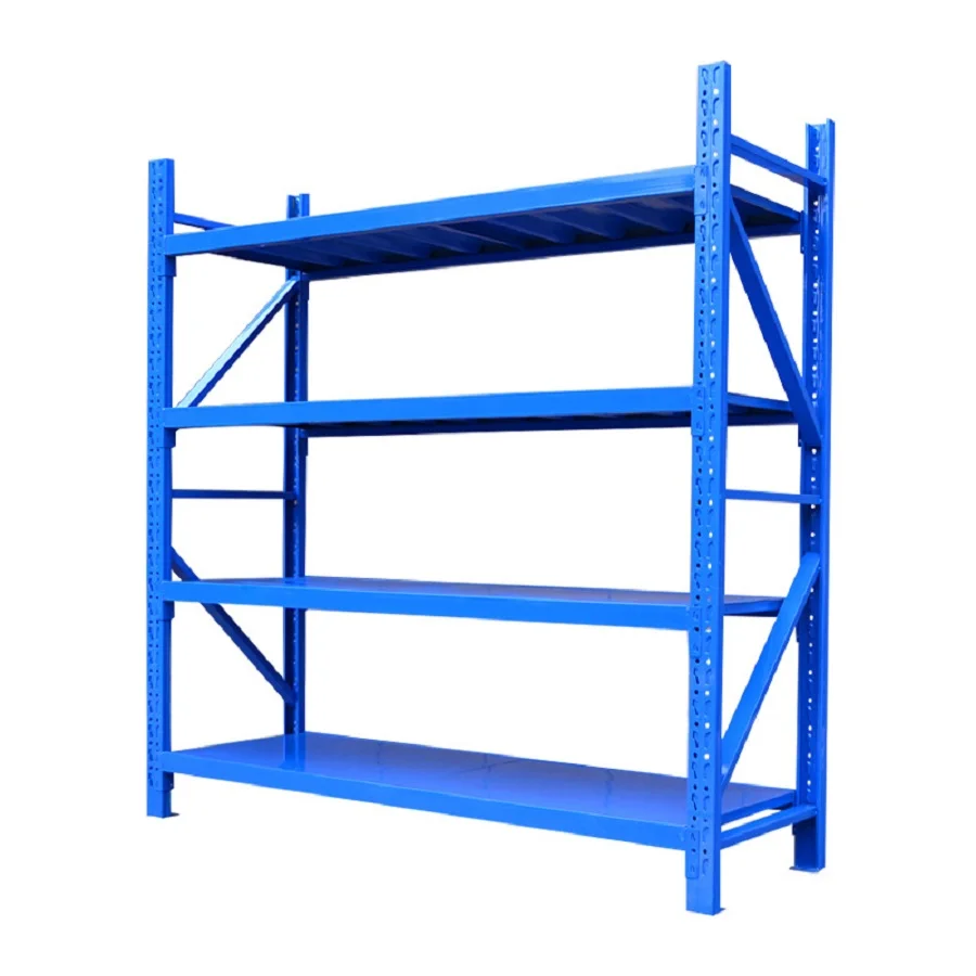 Heavy Duty Display Racks 4 Layers Steel Storage Metal Rack Shelf Medium Duty Shelf Warehouse Shelves
