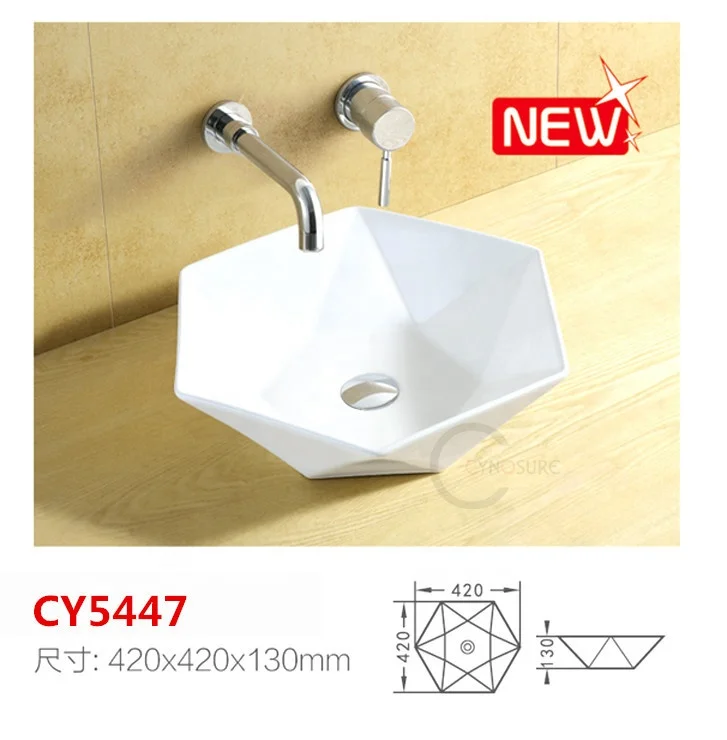 Various Size Square Lavatory White Ceramic Art Vessel Sink Portable Wash Basin
