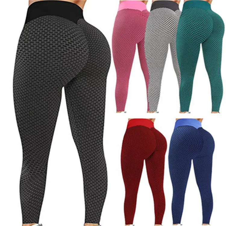 360g Mesh Leggings Active Wear Honeycomb Butt Scrunch Leggings Booty Yoga Pants TikTok Butt Lifting Leggings