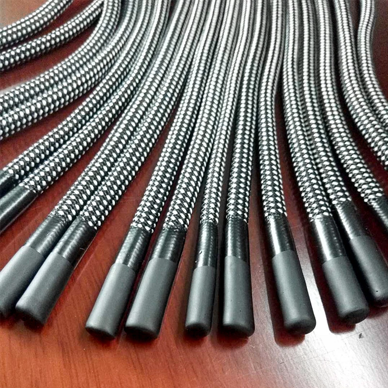 Gacent Factory Custom Size Polyester Nylon Round Cord Drawcord String Hoodie Strings Jacquard Woven Custom Brand Name Logo Cord