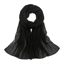 1922 MuslmQLO  New design pleated chiffon toe cap scarf dubai hijab scarf chiffon hijab women