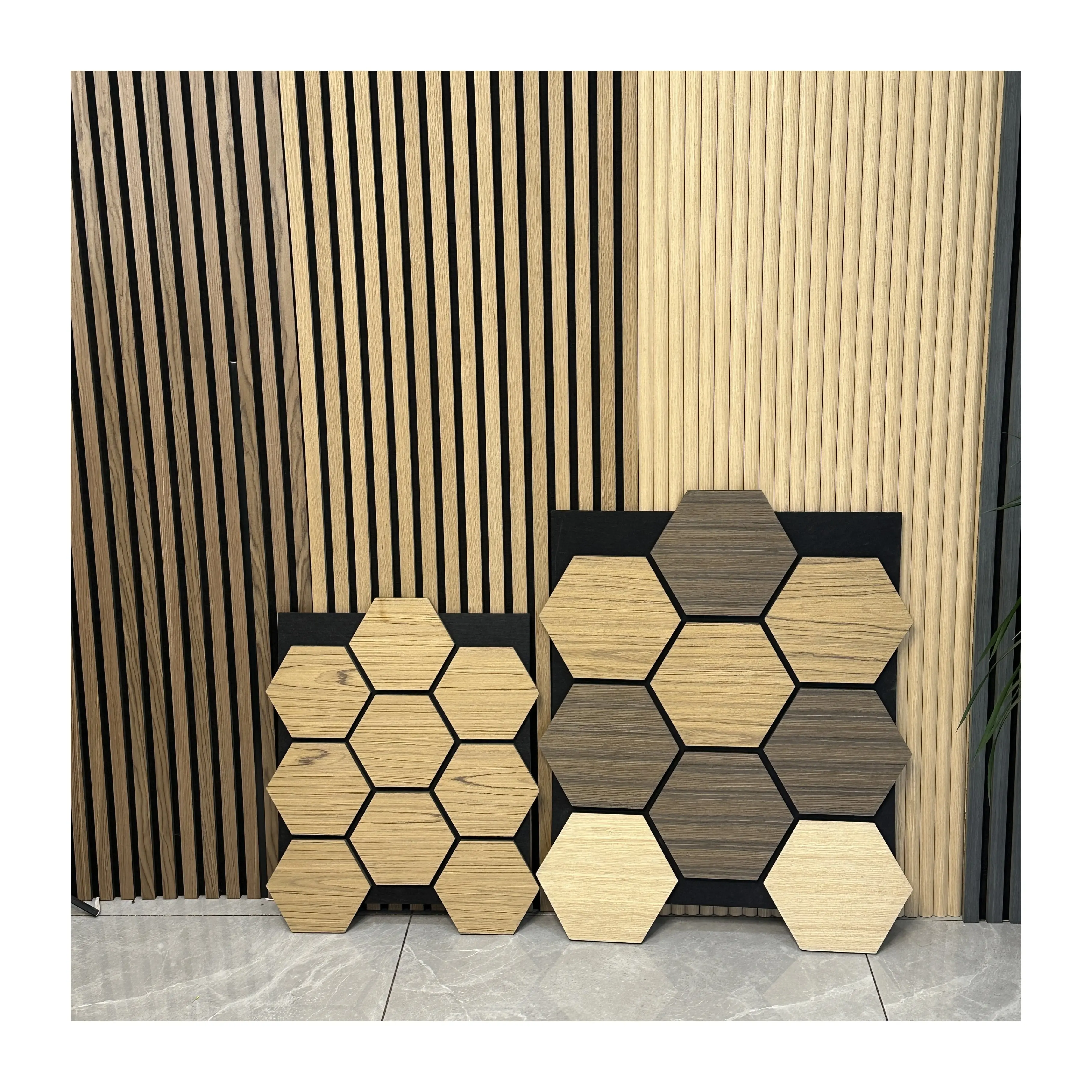 Modern Trend Products Fluted Wall Panel Acoustic Wood Panel Bedroom 3D Model Design Sound Advantage Polyester Acoustic Panels