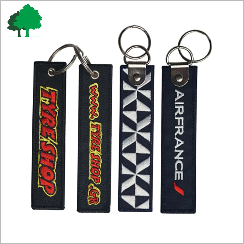 Прямая поставка с завода, высокое качество, дешевый вышитый брелок с пользовательским логотипом