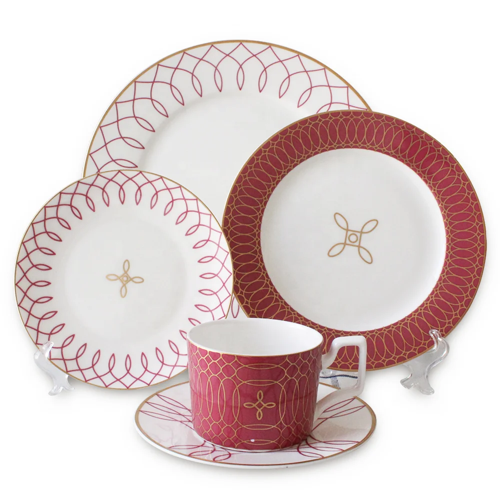 Wholesale Fine Bone China Ceramic Dinner Plates Dinnerware Sets Royal Class Tableware