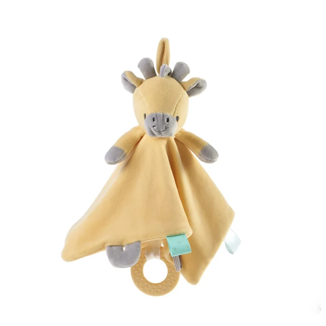 Wholesale lovely new design rabbit deer lion teether plush toy soft doll baby toy stuffed plush toy animal