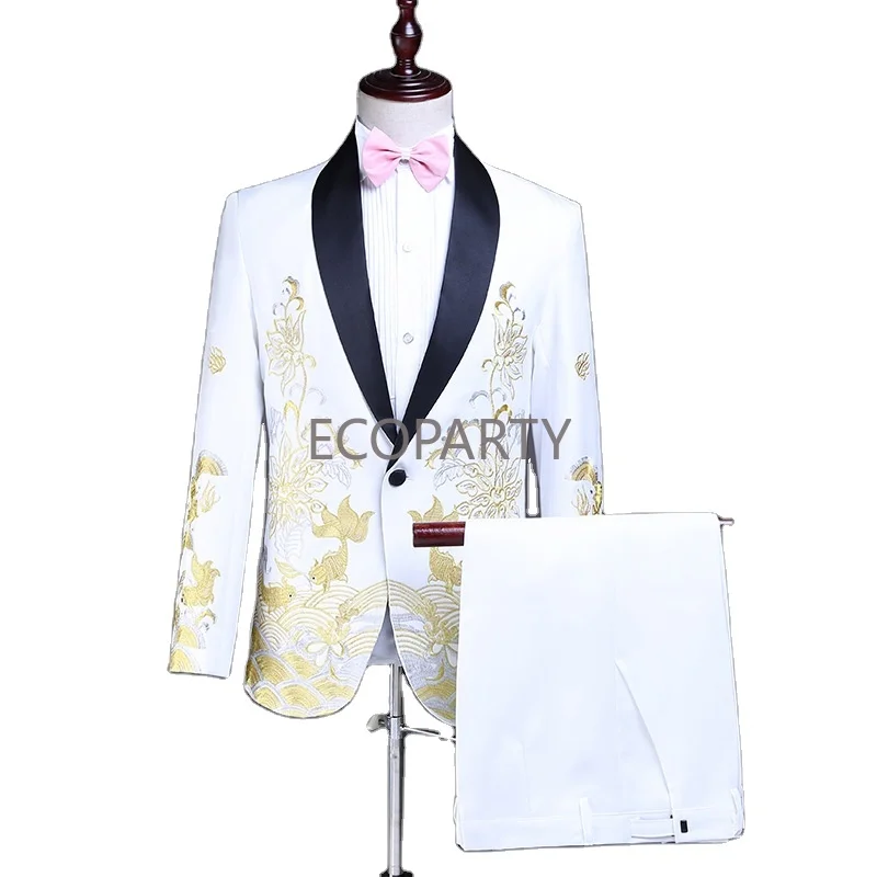 Ecoparty мужской Высококачественный Свадебный формальный костюм Повседневный стиль для жениха брюки с рукавами плюс размер свадеб другие официальные мероприятия