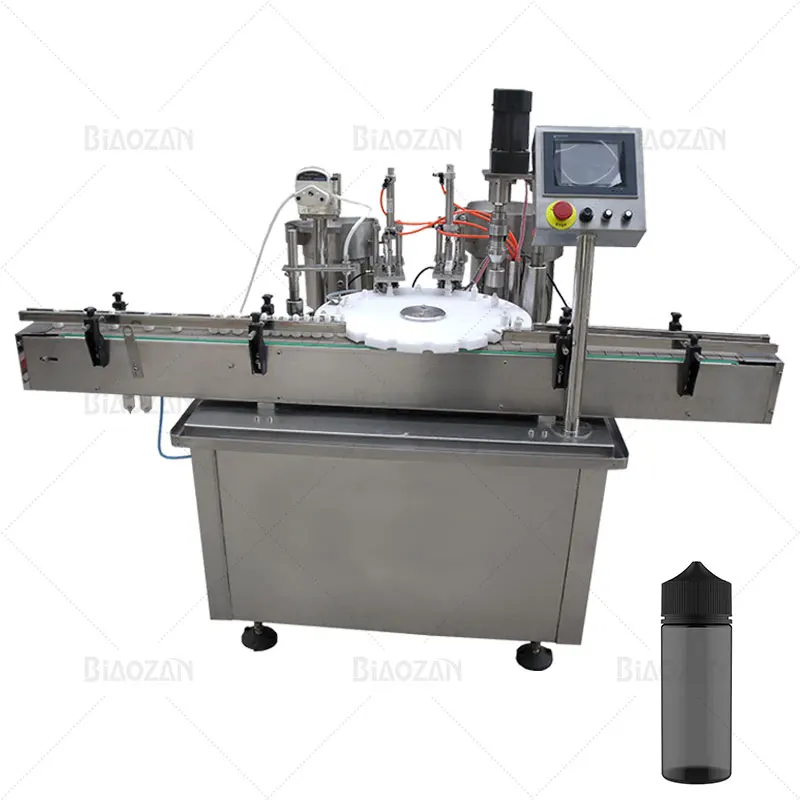 Automatic Small Bottle Liquid Packing Chubby Gorilla Bottles Filling Capping and Labeling Machine