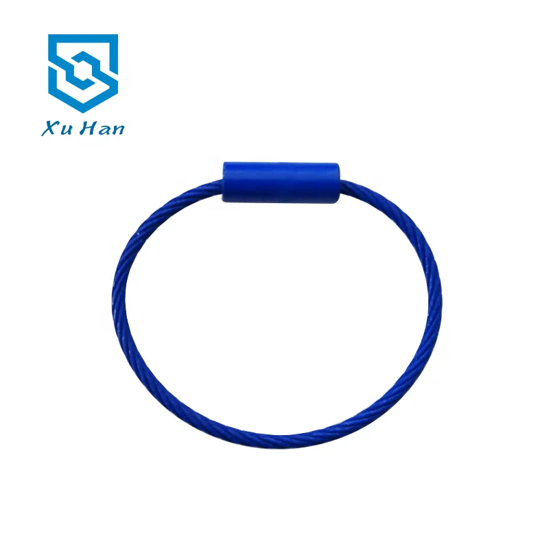 Color paint screw lock stainless steel wire car key chain cable key ring key chain elevator cable outdoor key chain