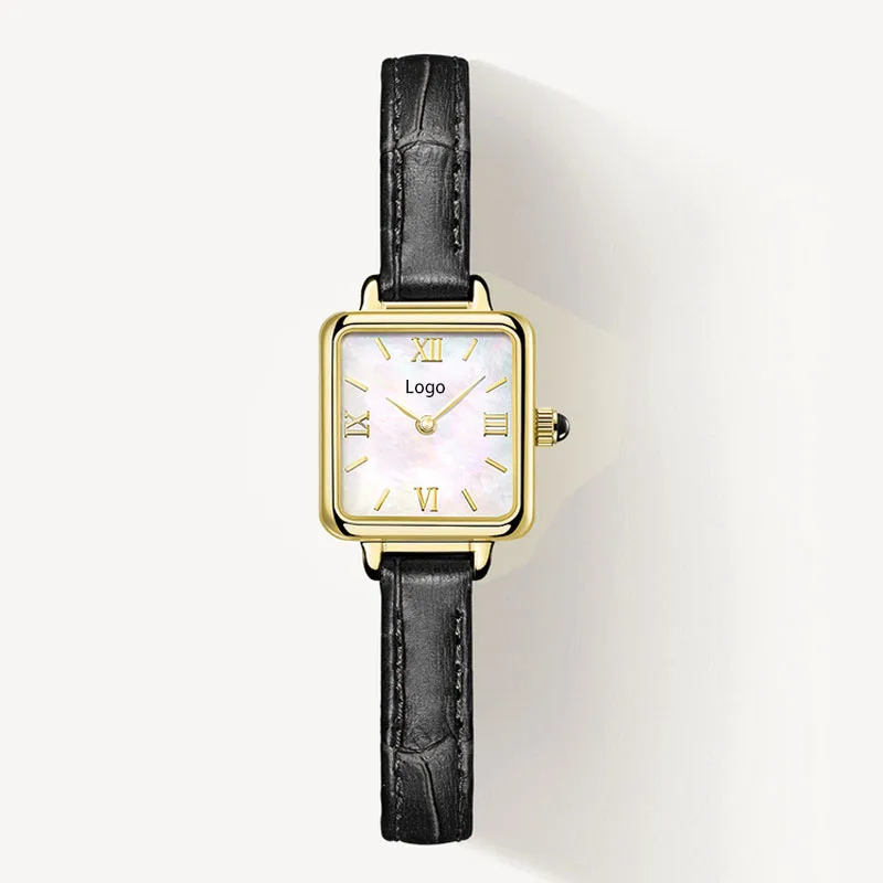 Женский чехол из нержавеющей стали 316L натуральной кожи с покрытием сапфирового жемчуга