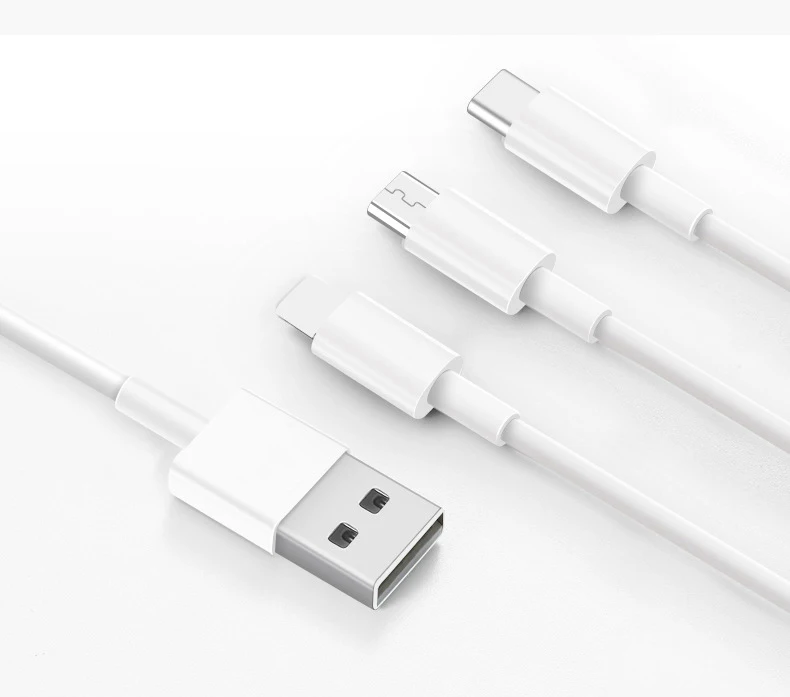 Новый тип топ продажи 3 в 1 взаимный обмен данными между компьютером и периферийными устройствами типа C для передачи данных по мобильному телефону 3A Быстрый зарядный кабель