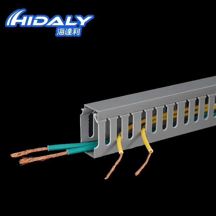 CE Fireproof Electrical Wire Casing White Gray Blue colored PVC Wiring Duct for Wire Installation