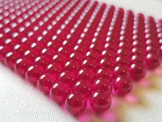 Wholesale Lab Grown Ruby Corundum Gemstones Ruby Beads 11mm 15mm 18mm 20mm Cabochon 5# Loose Corundum Ruby Balls