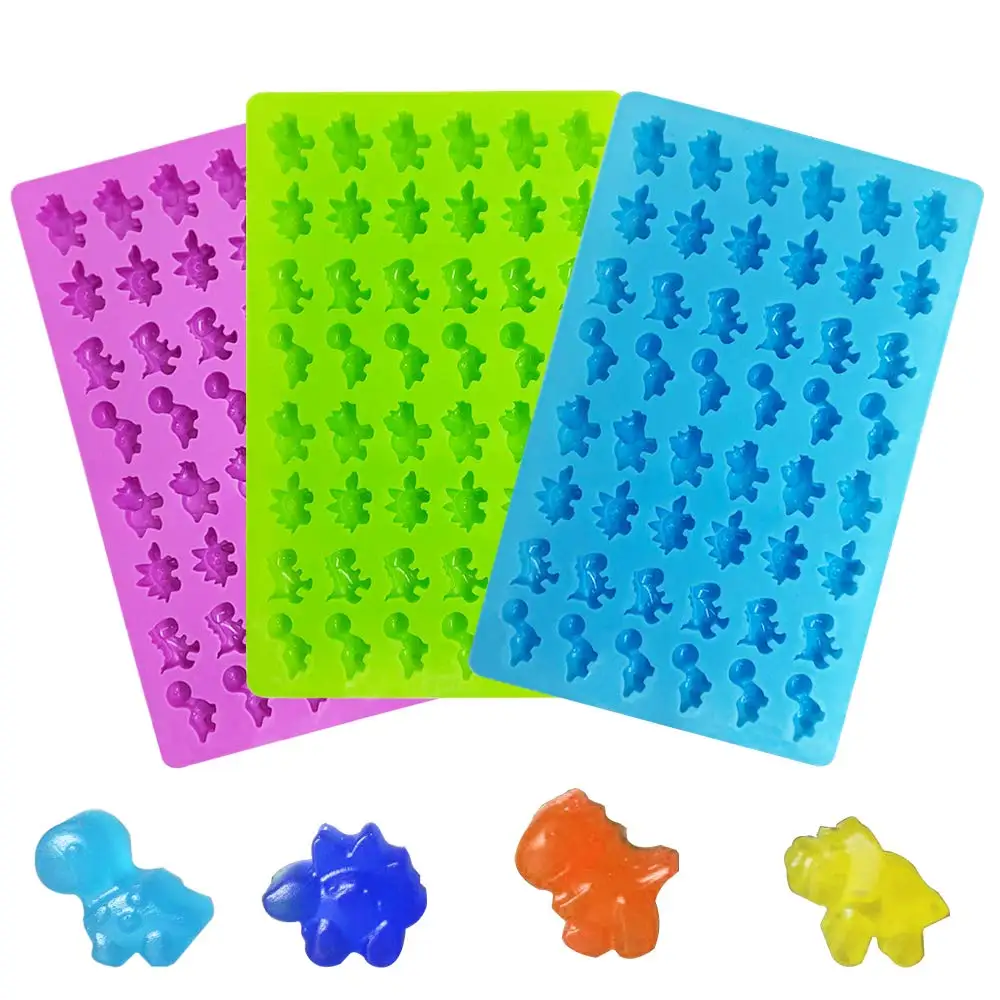 Stocks Promotion 48 Cavity Mini Dinosaur Silicone Candy Molds/Dragon Gummy Bear Mold, Non-Stick Gummie Chocolate Gelatin Tray