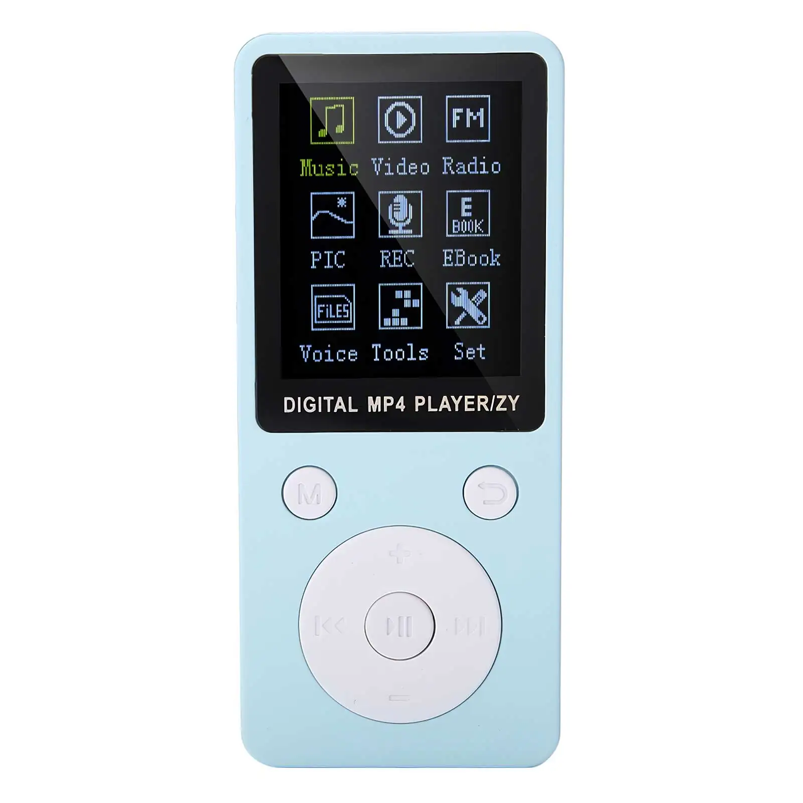 MP4 Player Portable Digital Screen Music Player with Earphones Supporting Music Video Radio Recording E-Book for Home Office