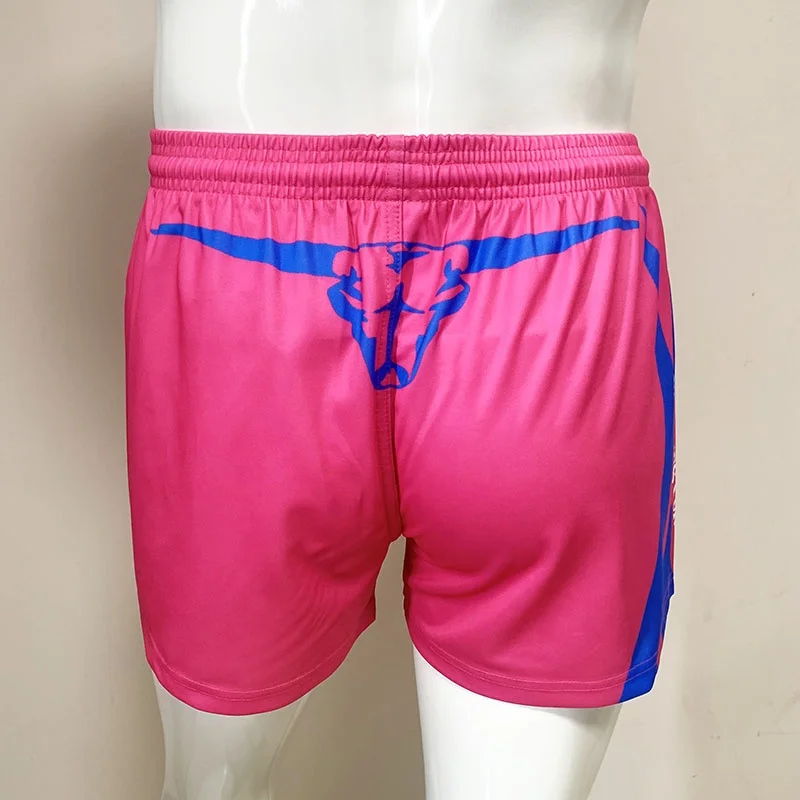 Oem Service Custom Wholesale High Quality Unisex Leisure Training Polyester Full Sublimation Pink Footy Shorts