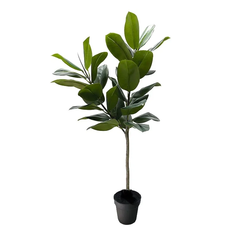 Factory Wholesale Artificial Fan Palm Tree in Pot Green Potted Plastic Plant for Home Garden Decor Bonsai