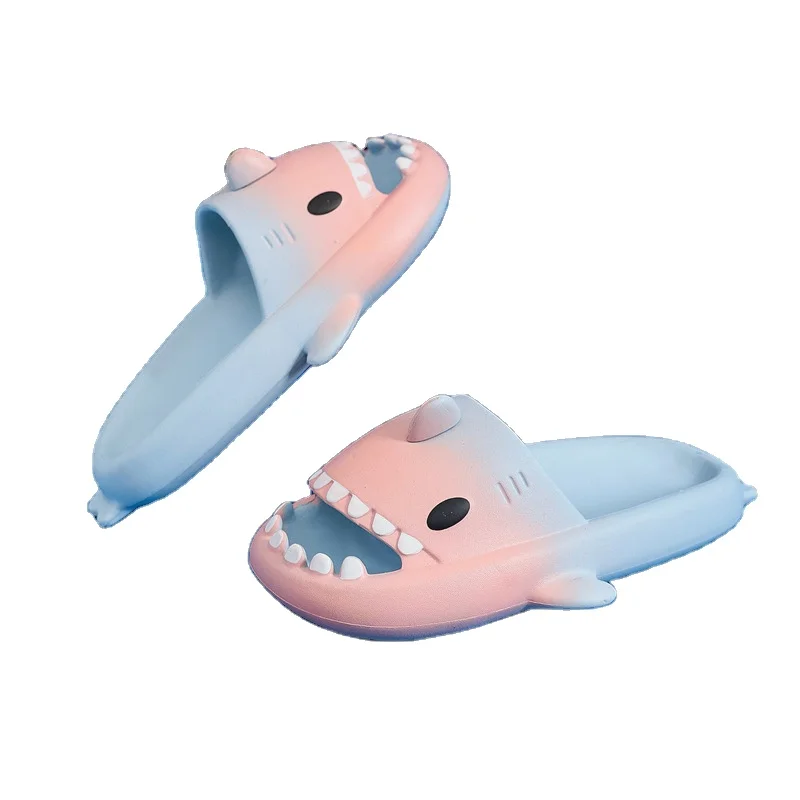 Fashion Summer Cute Shark Shape Soft Slippers Couple Slippers Home Shoes Shark Slides Unisex For Factory Price Shark Shape Slide
