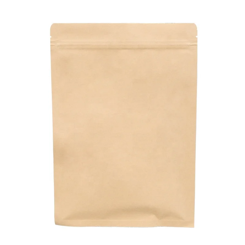 Custom Printed Kraft Brown White Paper Packing Bag Smell Proof Stand Up Coffee Bags Ziplock Pouch Paper Packaging