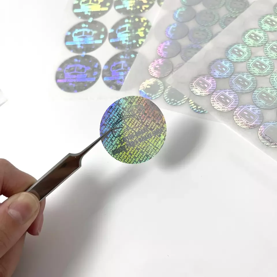 Custom Security QR Code Holographic Foil Adhesive Laser Authentique Hologram label Sticker For Bottle Beverage
