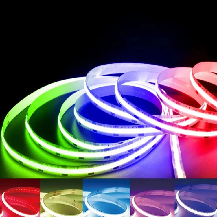 New LEDs COB Strips High Density 480 Per Meter DC12V 24V Magic No Light Point RGB Flexible COB LED Strip