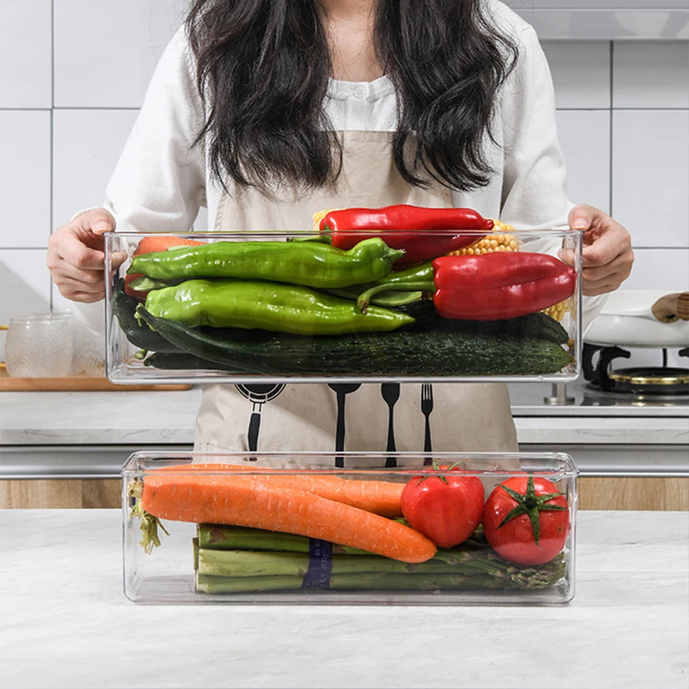 Clear Plastic Soda  drink storage organizer fridge for Kitchen container