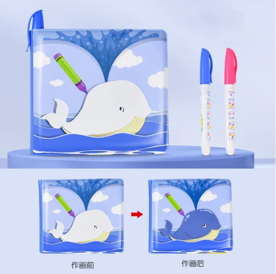 Funny Magical hot sell waterproof water colour changing baby Bath book