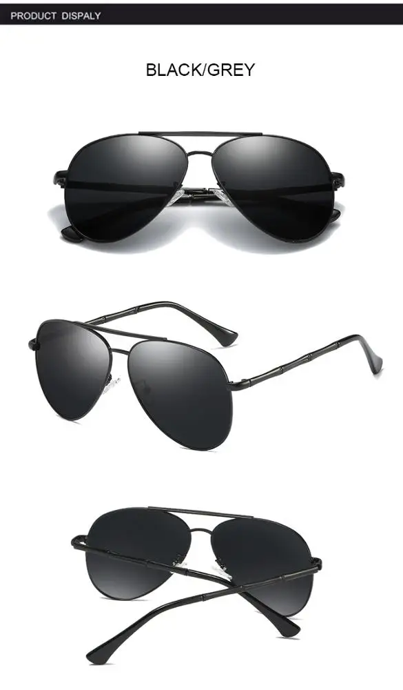 W0953 Manufacturer Classic Polarized Black Eyeglasses Mens Pilot Designer Sunglasses
