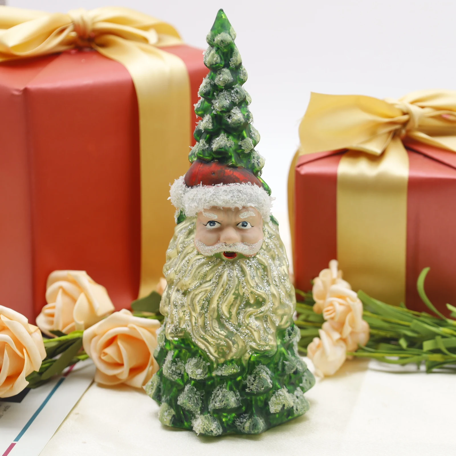 2024 New Product Christmas Decoration Desktop Glass tree with lights Christmas Luminous Night Lights Trees Crafts For Party