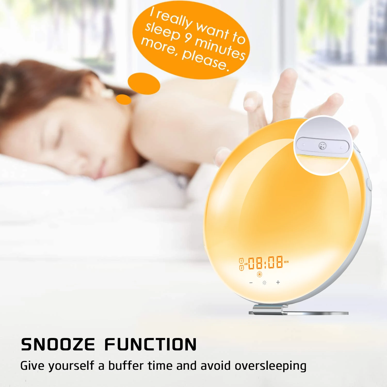 Hot Selling Snooze Atmosphere Alarm Clock 7 Natural Sound Charging Port Speaker Simulation Sunrise Snooze Radio Wake Up Light