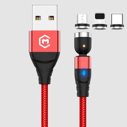 Кабель MONFONK 3A для быстрой зарядки и передачи данных с поворотом на 540 градусов Магнитный зарядный кабель iPhone Micro Type