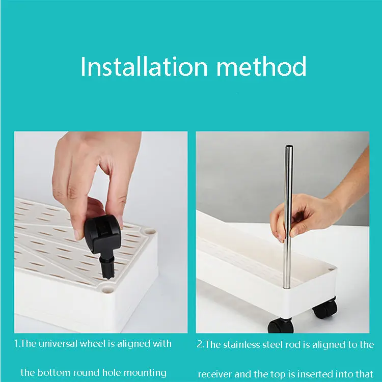 3 Tier Rolling Utility Cart Storage Organizer Cart, Mobile Storage Cart For Home, rolling cart trolley storage shelf with wheels