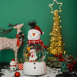 Resin Cheap Snowman Festival Custom Polystone Water Globe Snowman Christmas Musical Snow Globes
