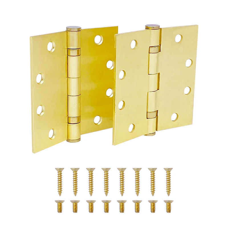 Antique Door Hinges Bronze/Gold Kitchen Cabinet Hinges Furniture Accessories 4 Holes Jewelry Boxes Gold Door Hinges