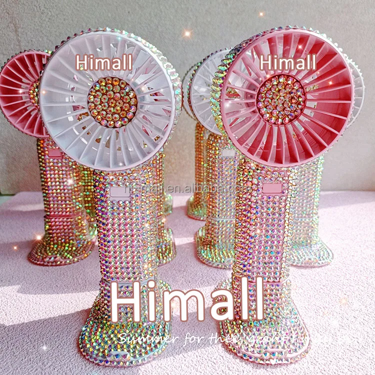 Mini Air Blower Dryer Usb Rechargeable Lash Fans Diamond Eyelash Fan Dryer/pink White Diamond Air Condition Fan for Eyelashes