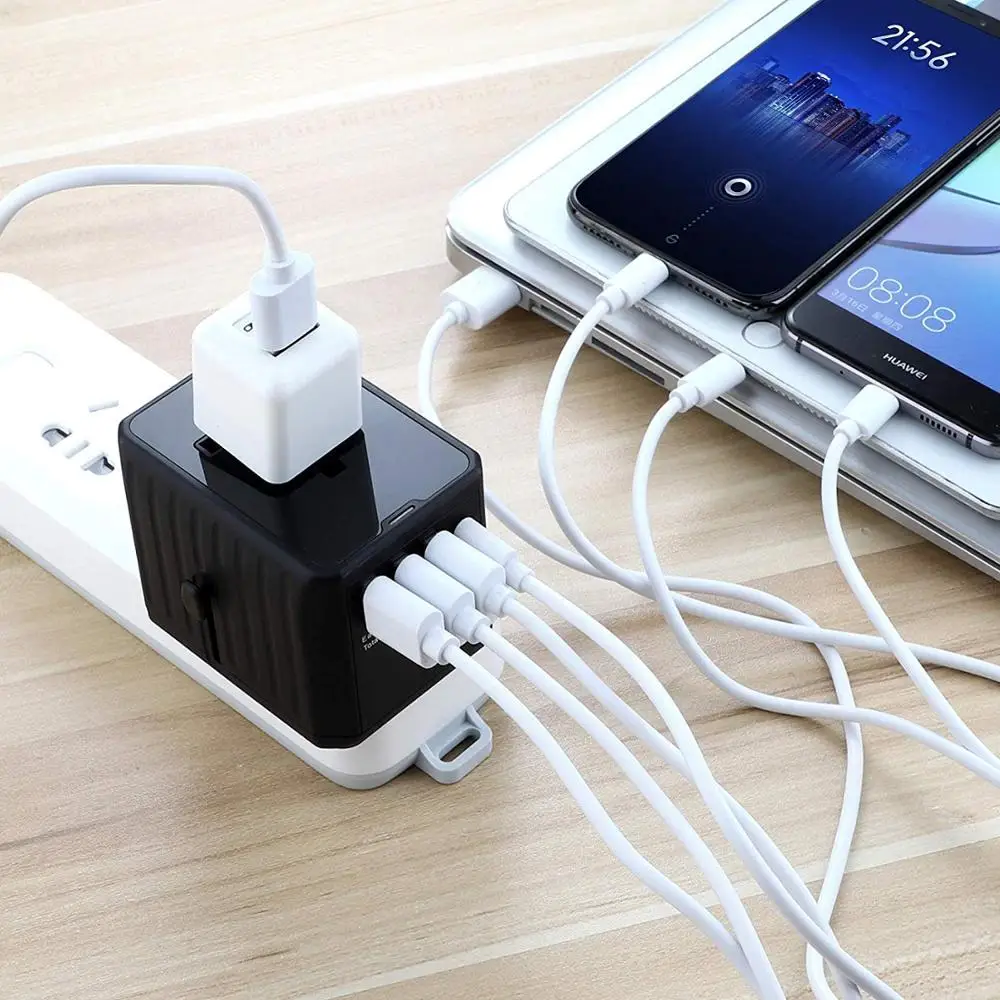 2020 Global international hongkong uk aus eu plug 4 в 1 cube Универсальный адаптер питания для путешествий usb портативное зарядное