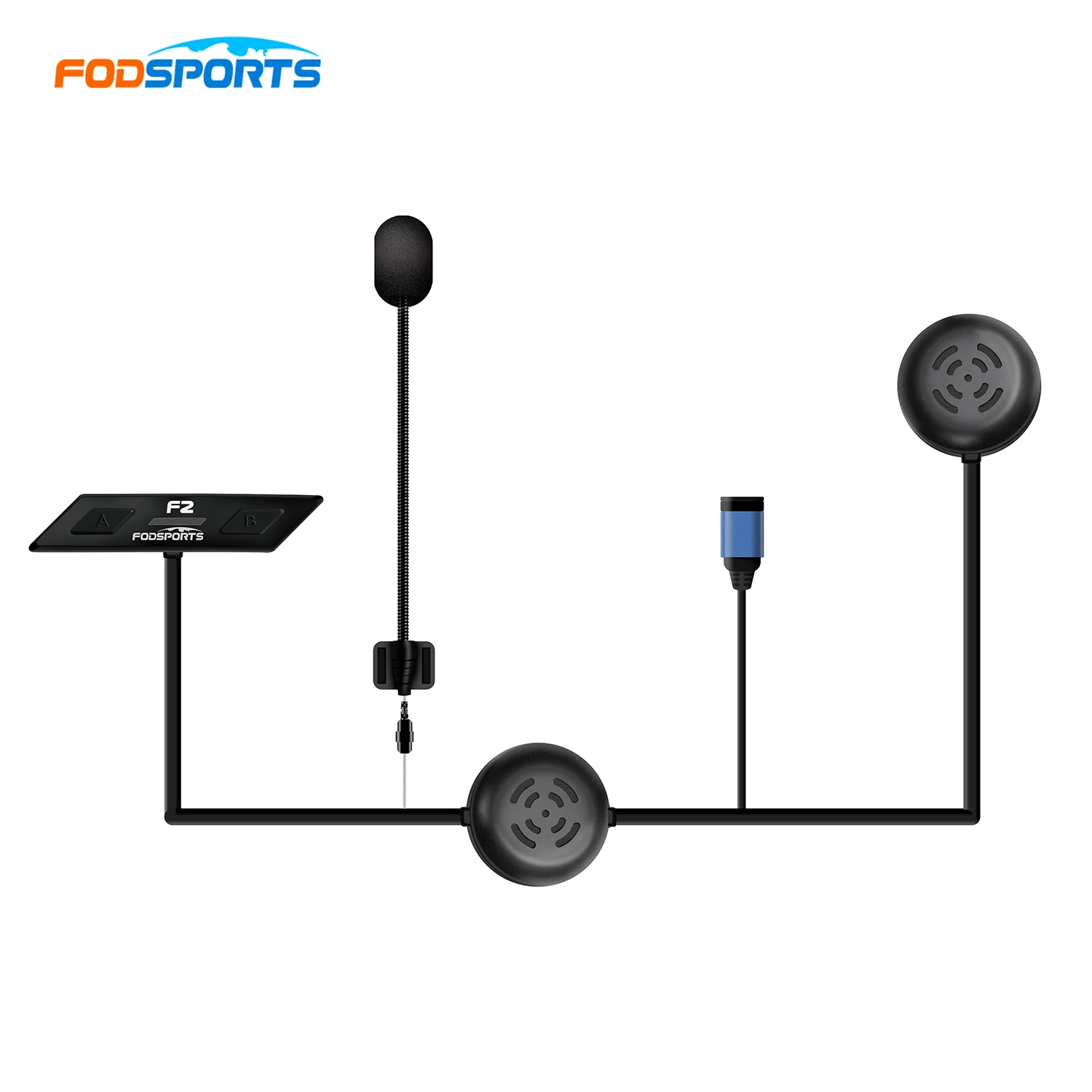 Fodsports F2 1000m 2 riders Full Duplex HiFi mini Portable helmet bluetooth intercom motorcycle headset