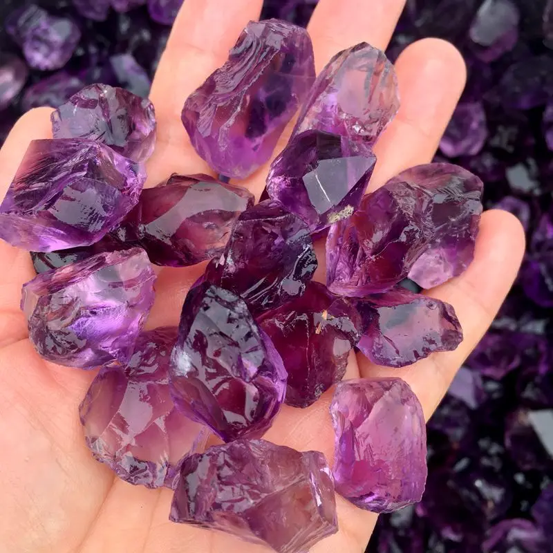 High quality Natural Raw Rough clear amethyst quartz Healing Crystal Gemstone tumbled Stone for sale