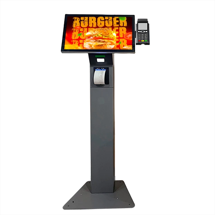 Desktop free standing LCD digital display 21.5 15.6 inch self ordering payment touch kiosk