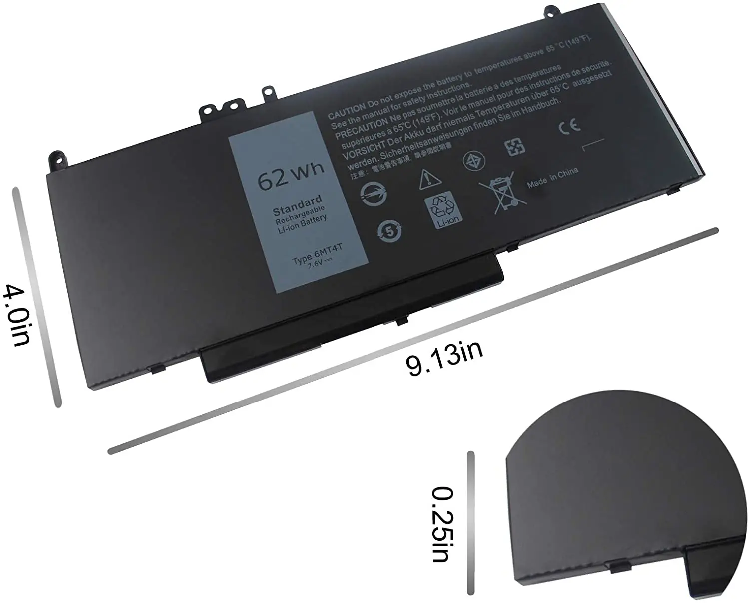 Amazon Hot Selling Replacement 6Mt4T Laptop Battery For Dell Latitude E5570 E5470 7V69Y Txf9M 79Vrk 07V69Y 0Txf9M 0Hk6Dv