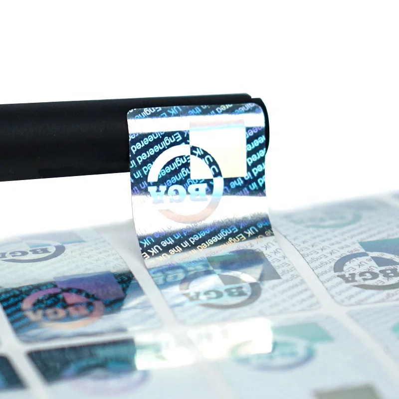 Round Anti-Counterfeit Adhesive Customized Vinyl Security Laser Tag Hologram Sticker Label