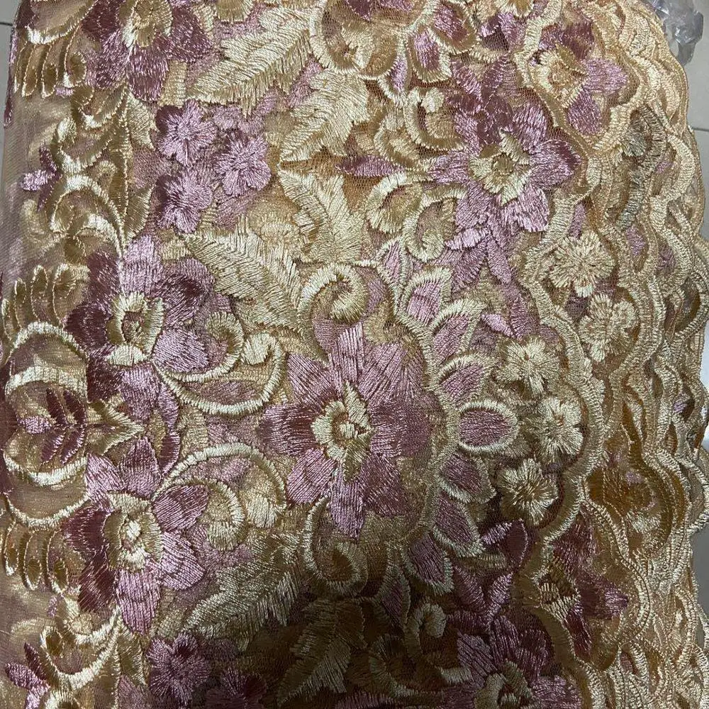 
India crystal embroidered fabric stock lace fabric online embroidery for evening dress 